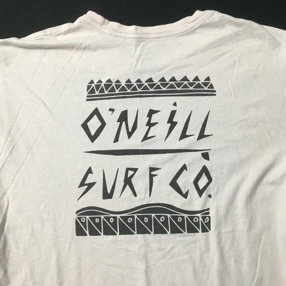 Oneill Shirt EX LARGE Beige Graphic Casual Outdoor Surfing Beach distresed - Picture 7 of 9
